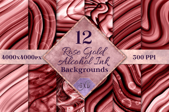 Evaluating Rose Gold Alcohol Ink Backgrounds for Digital Design Projects