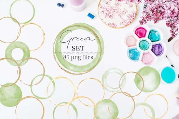 Gold Circles Green Watercolor Circles: Elevating Modern Brand Identity