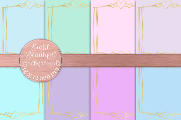 Gold Foil Heart Stationary Border Guide