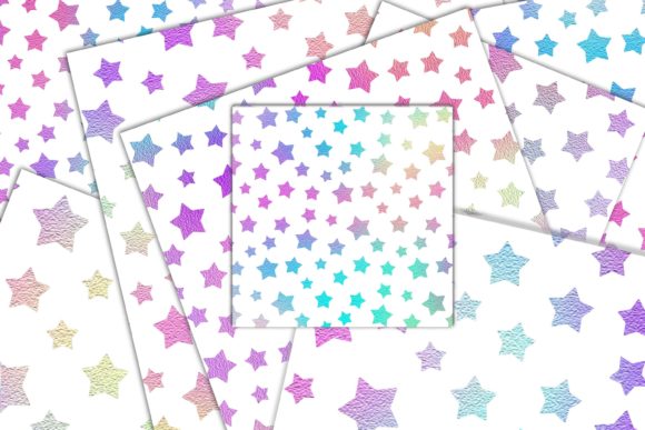 Holographic Rainbow Ombre Texture Stars: A Creative Asset for Modern Designers