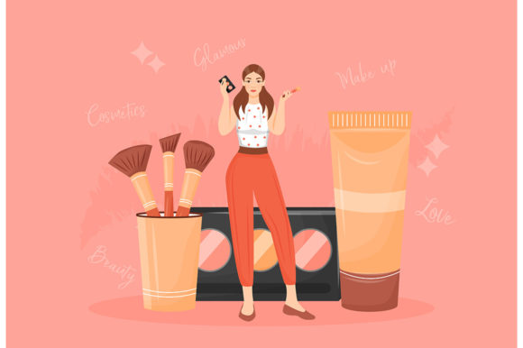 Make Up Artist Flat Concept Vector Guide