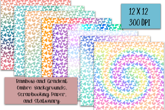 Rainbow & Gradient Ombre Heart Patterns