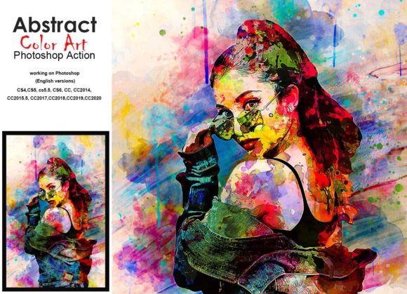 Transform Photos with Abstract Colorful Art PS Action