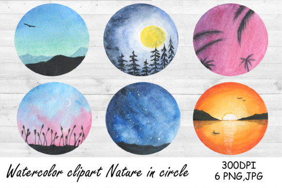 Watercolor Clipart Camping Nature Circle: Elevating Your Creative Projects with Organic Design